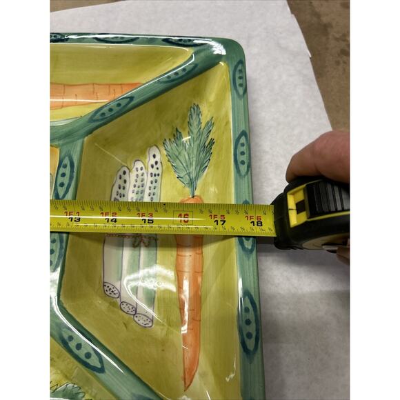 Clay Art Divided Garden Harvest Hand Painted 1998 Vintage In Mint Condition - Picture 9 of 10